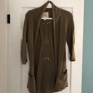 Olive green Angel of the North knit cardigan | size small